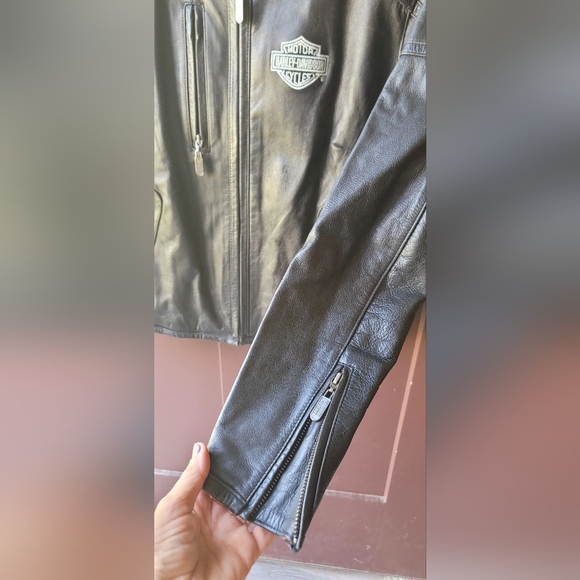 Vintage Womens SM Harley Davidson‎ leather jacket with Embroidery Biker Jacket - Picture 6 of 16